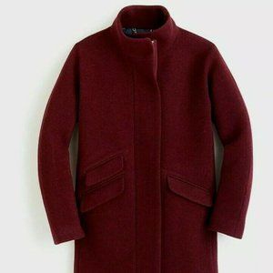 NWT J.Crew Cocoon Coat - Burgundy 14